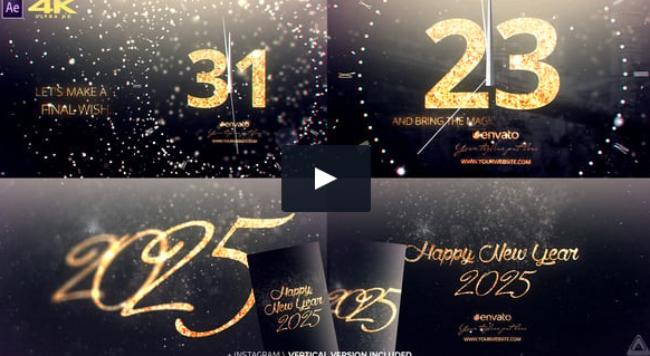 Golden Countdown After Effects Template