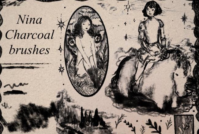 Nina's charcoal brushes for Procreate