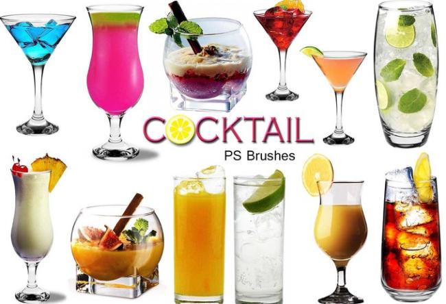 Elegant Cocktail Photoshop Brushes