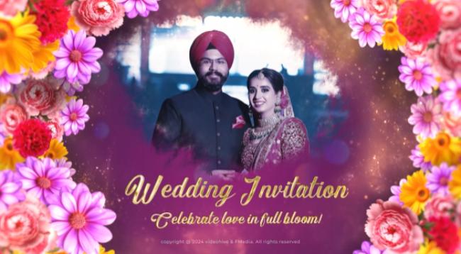 Floral Slideshow Indian Wedding Invitation