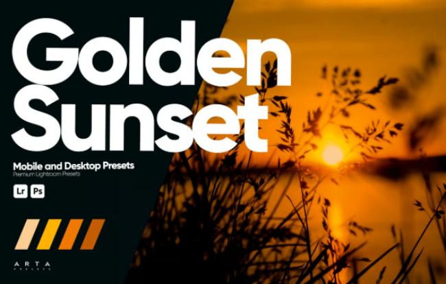 golden hour photoshop action and lightroom preset