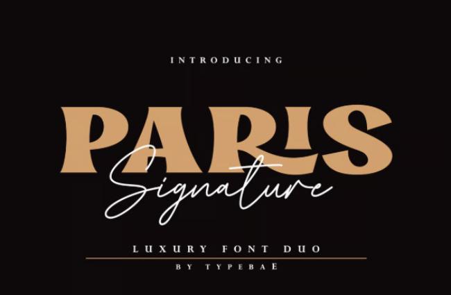 Paris Signature Font - luxury font duo