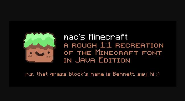Mac's Minecraft Font