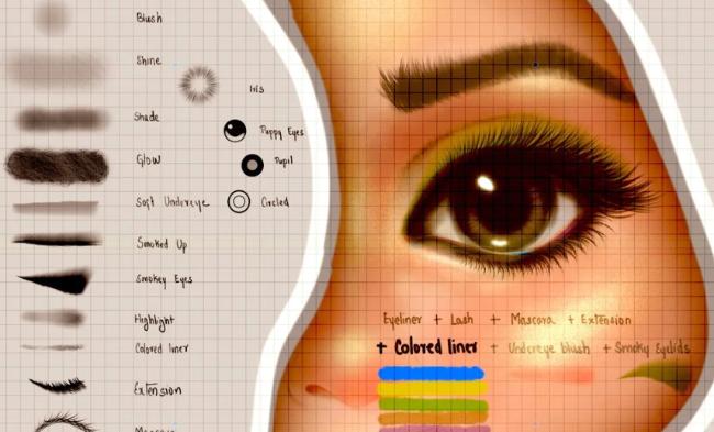 makeup brush procreate