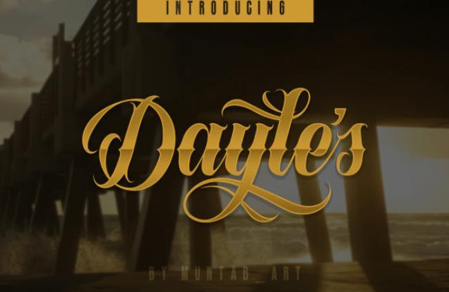 Dayles Script stylish gangster font