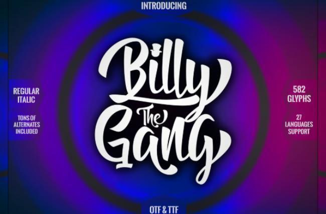 Billy The Gang bold gangster font