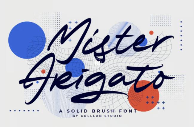 Mister Arigato Japanese calligraphy font with playful brush lettering