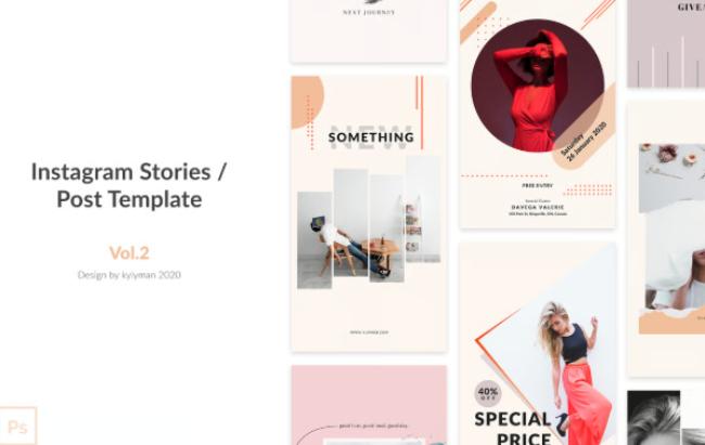 instagram post and story template
