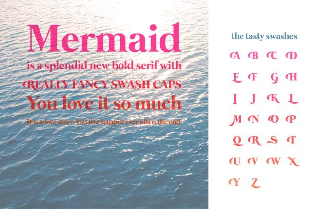 Mermaid font example yoga font