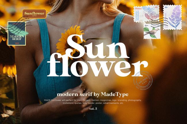 Sunflower font example yoga font