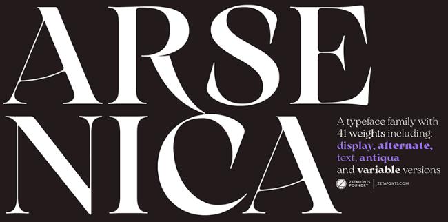 Arsenica font example yoga font