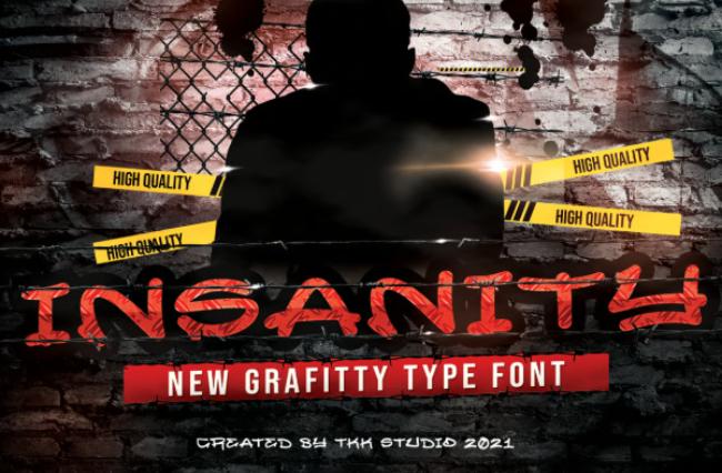 INSANITY graffiti gangster font