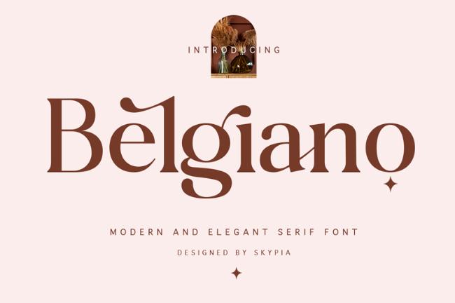 Belgiano Serif font example yoga font