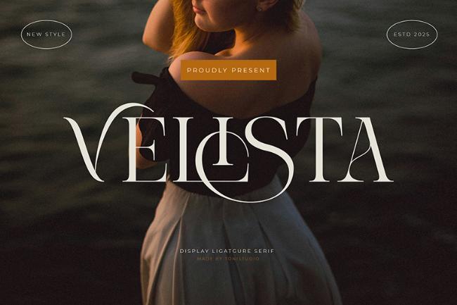 Velista font example yoga font