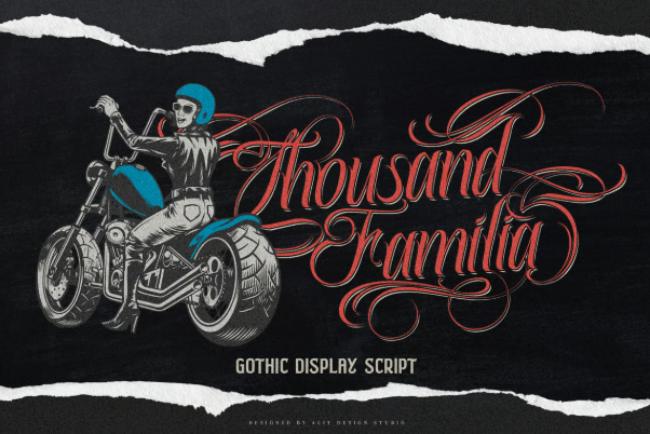 Thousand Familia tattoo gangster font