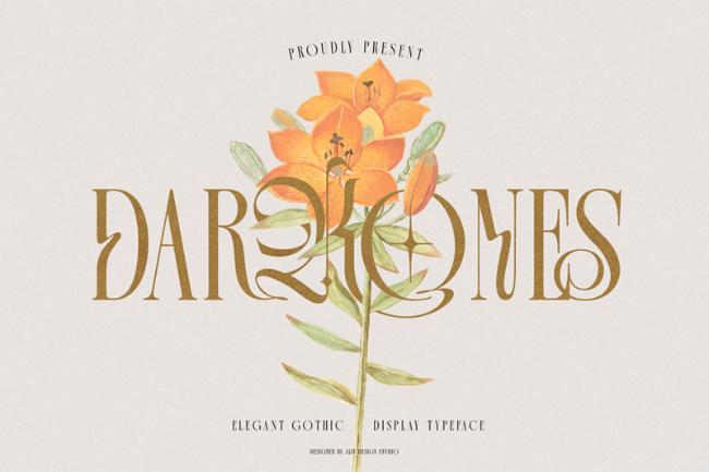 Darkones font example yoga font
