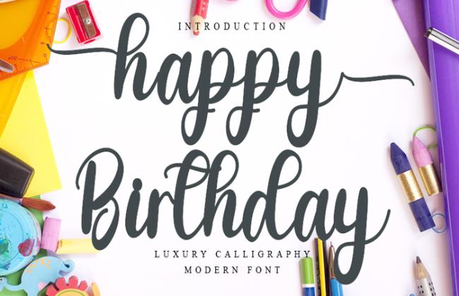 happy birthday font