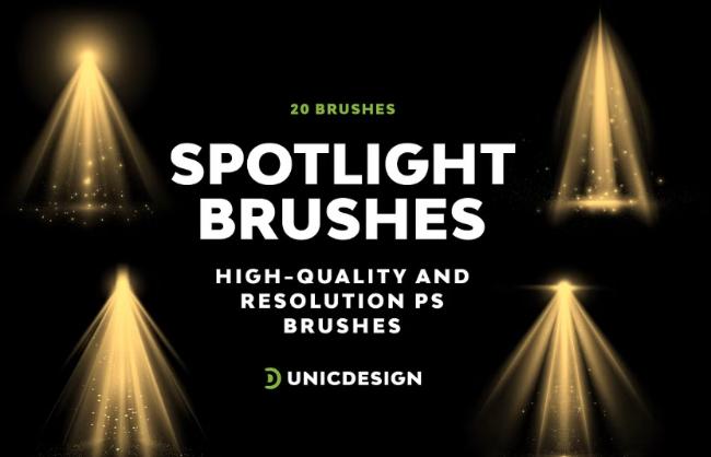high-quality spotlight Photoshop brush set