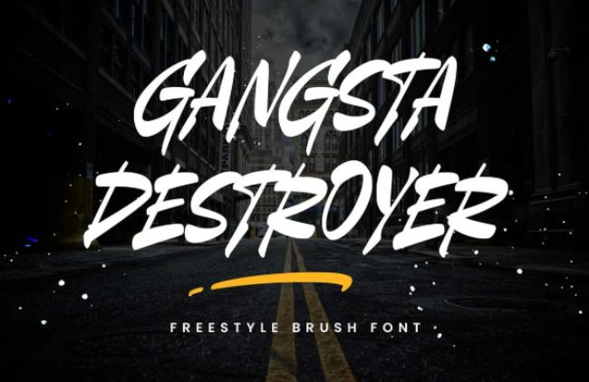 Gangsta Destroyer brush gangster font