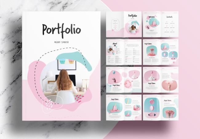 free minimalist portfolio template indesign