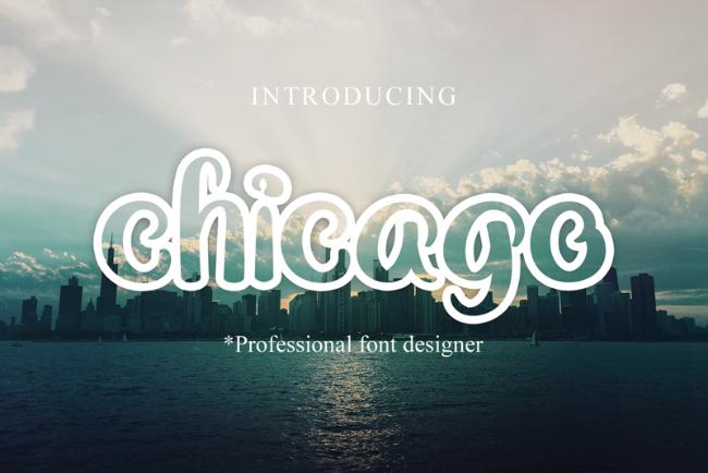 Chicago font example yoga font