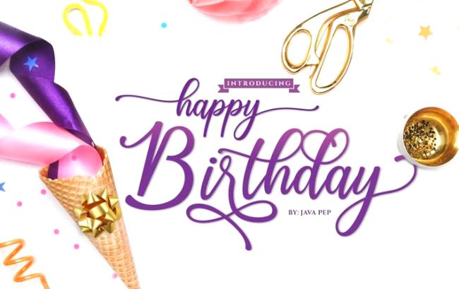 happy birthday font