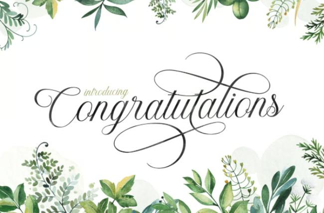 Congratulations Script graduation font