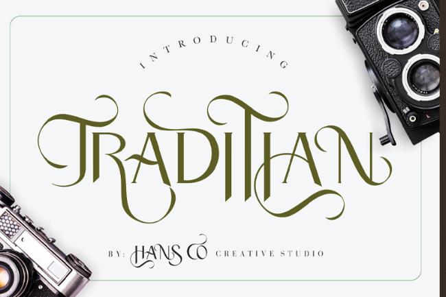 Traditian font example yoga font