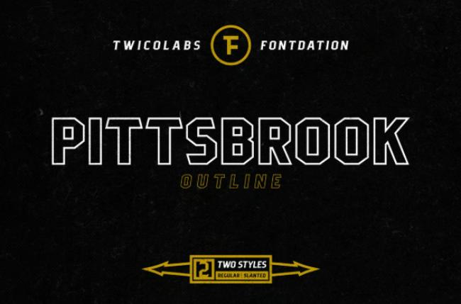 Pittsbrook Outline graduation font