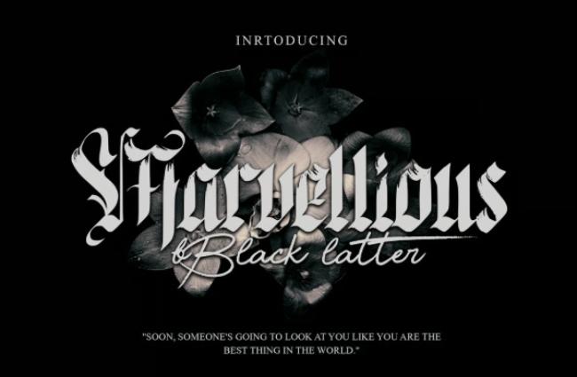 Marvellious blackletter gangster font