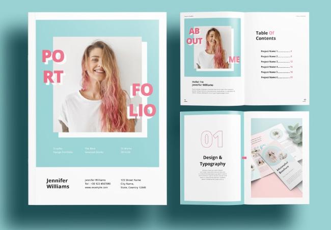 minimal portfolio template indesign