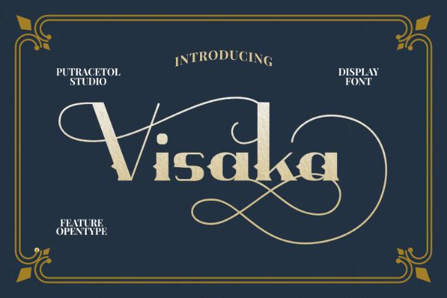 Visaka font example yoga font