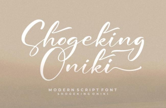 Shogeking Oniki Japanese calligraphy font with dynamic brush characteristics