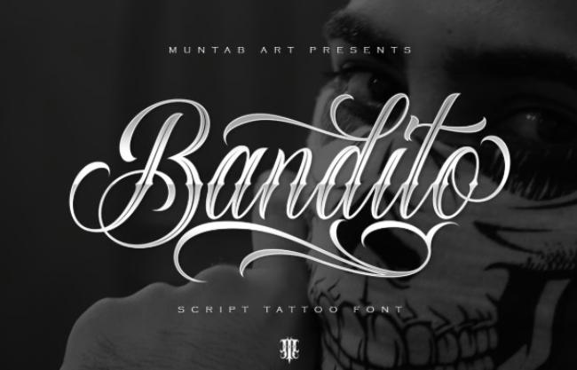 Bandito Script tattoo gangster font