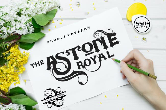 Astone Royal font example yoga font