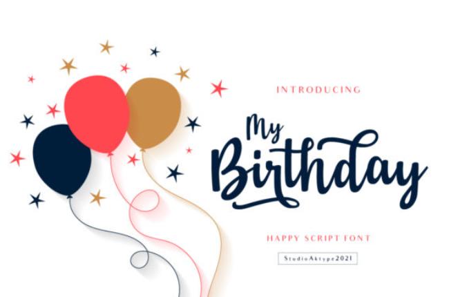 happy birthday font