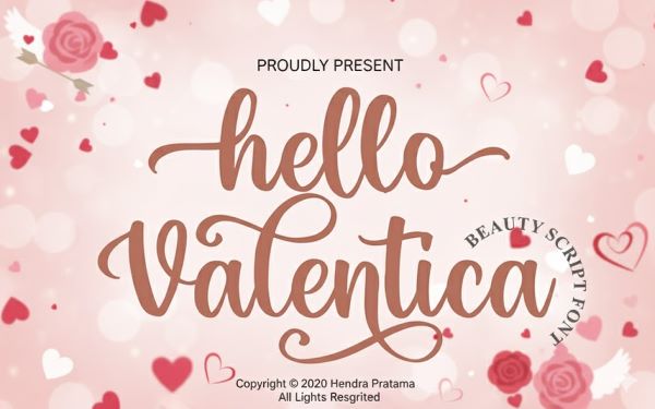 Hello Valentica font