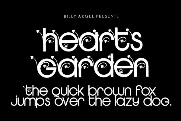 hearts garden font