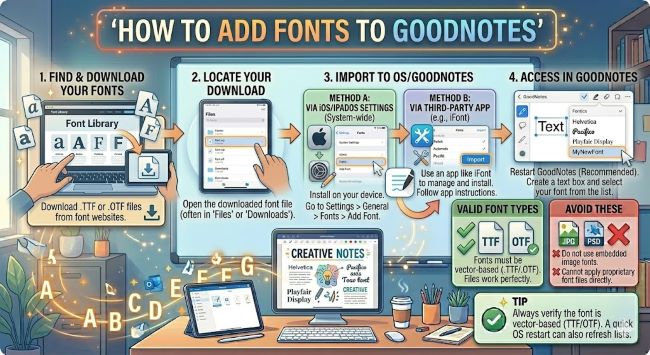 How to Add Fonts to GoodNotes