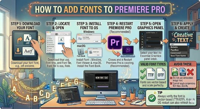 How to Add Fonts to Premiere Pro