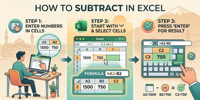 How to Subtract in Excel