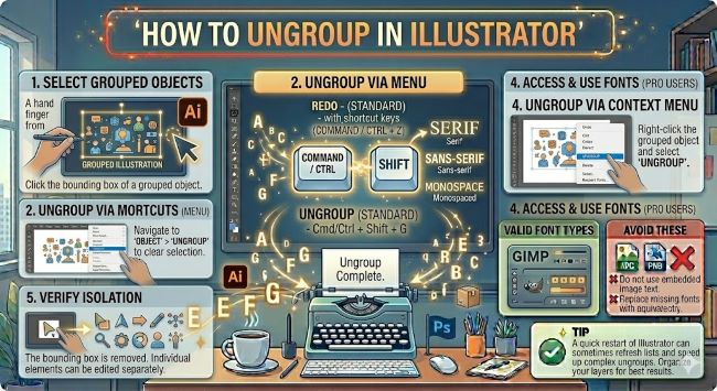 How to Ungroup in Illustrator