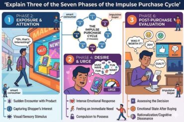 Explain Three of the Seven Phases of the Impulse Purchase Cycle