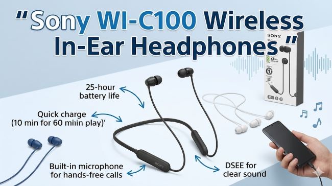 Sony WI-C100 Wireless In-Ear Headphones