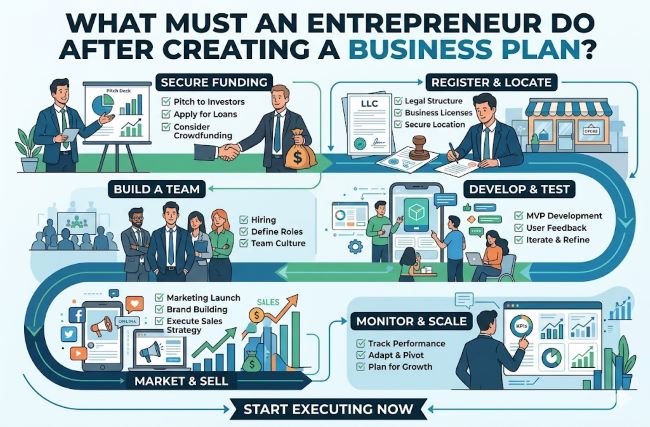 What Must an Entrepreneur Do After Creating a Business Plan