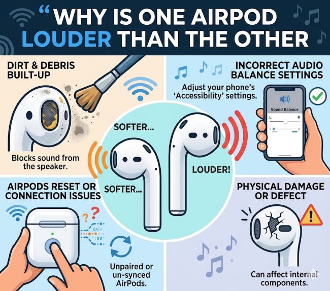 Why Is One AirPod Louder Than the Other