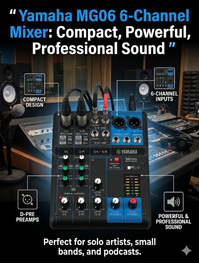 Yamaha MG06 6-Channel Mixer