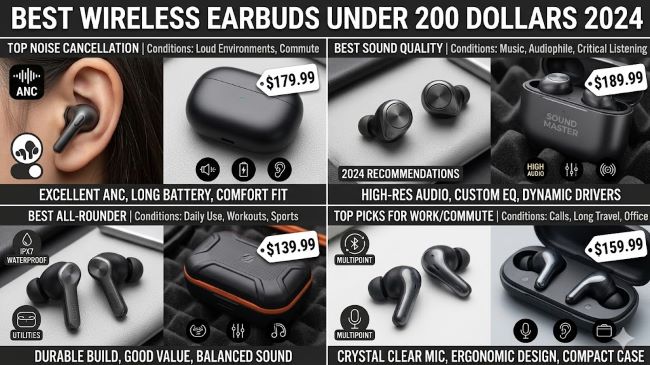 Best Wireless Earbuds Under 200 Dollars 2024