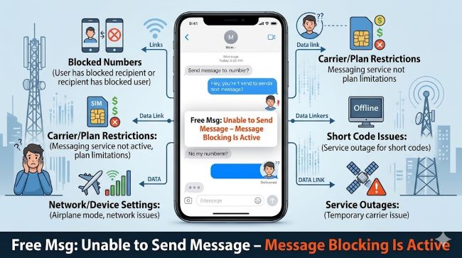 Free Msg: Unable to Send Message – Message Blocking Is Active