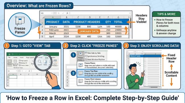 How to Freeze a Row in Excel